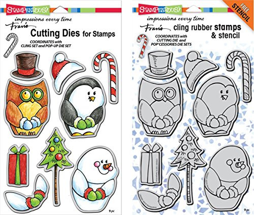 Stampendous Winter Friends Stamps & Dies Set - 2 Item Bundle