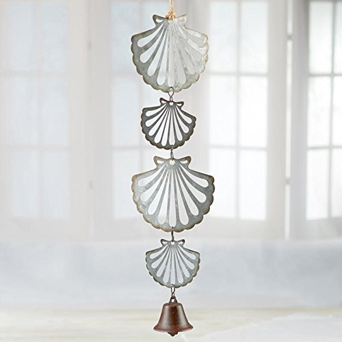 Factory Direct Craft Rustic Metal Beach  and  Coastal Sea Shells Wind Chime for Indoor and Outdoor Use