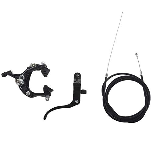 Kuinayouyi Rear Fixie Road Bike Cruiser Brake Set Bike Brake Kit Bike Caliper Brake Kit Side Pull Brake Set for Most Fixie Bike Black