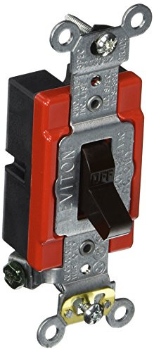 Leviton 1221-2 20-Amp 120/277-Volt Toggle Single-Pole AC Quiet Switch Extra Heavy Duty Spec Grade Self Grounding Brown