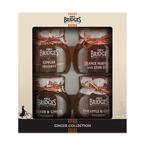 Mrs Bridges Ginger Collection Preserves Marmalade  and  Condiment Gift Box Set 4 Ounce Jars