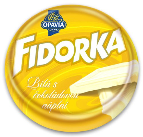 Opavia Fidorka Yellow 5-pack 5x30g/5x1.1 White Chocolate Coated Wafer with Chocolate Filling