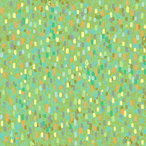 Stitch  and  Sparkle Impressionism Moment-Green 100 percent Cotton Fabric 44 inch Wide Quilt Crafts Cut by The Yard
