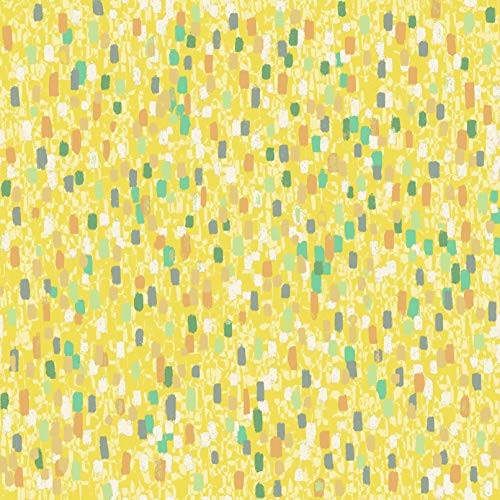 Stitch  and  Sparkle Impressionism Moment-Yellow 100 percent Cotton Fabric 44 inch Wide Quilt Crafts Cut by The Yard
