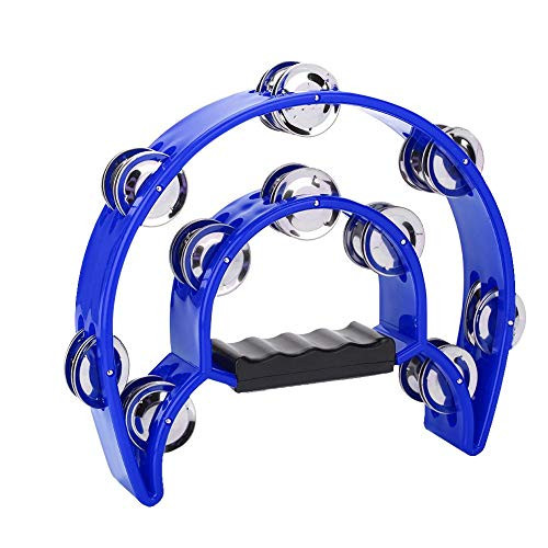 Double Row Tambourine Jingles Hand Bell Percussion Tambourine Kids Music Instrument Toy -Blue- Double Row Tambourine Jingles Hand Bell Percussion Tambourine Kids Music Instrument Toy -Blue-