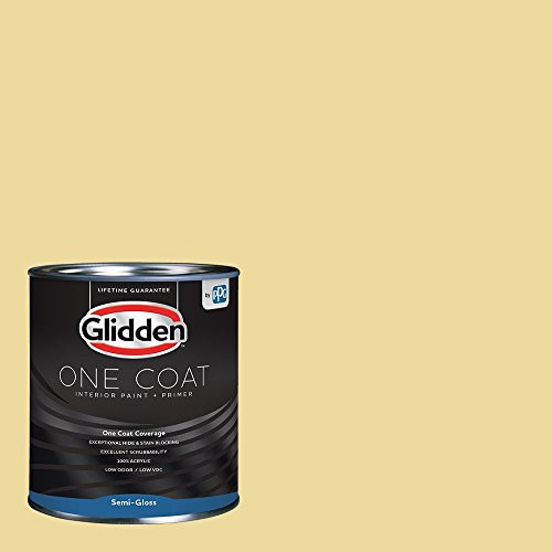 Glidden Interior Paint  Plus Primer Yellow Interior Paint /Demeter One Coat Semi-Gloss 1 Quart