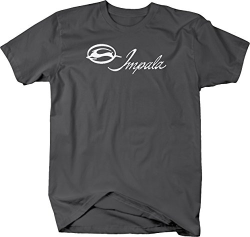 Racing Impala Vintage Classic Car Emblem Graphic T Shirt for Men Large Charcoal