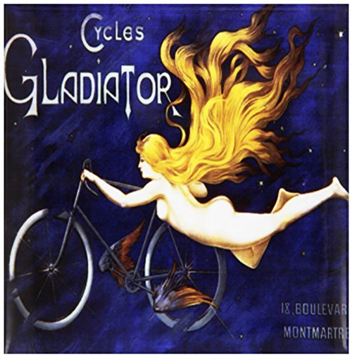 3dRose cst_129985_3 Vintage Cycles Gladiator French Bicycle Advertising Poster Ceramic Tile Coasters, Set of 4