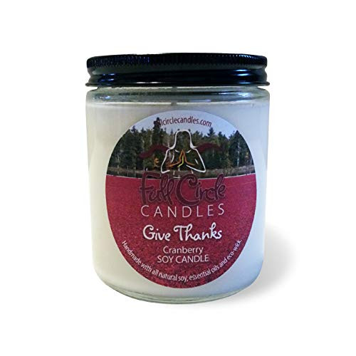 Cranberry Soy Candle - Give Thanks - Full Circle Candles 8oz Jar