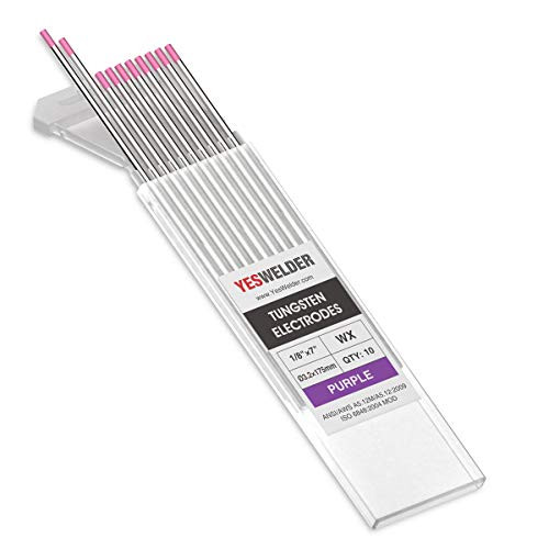 TIG Weld Tungsten Electrode 1/8 inchx 7 inch 10-pk NonRadioactive Comparable to E3 Purple YESWELDER