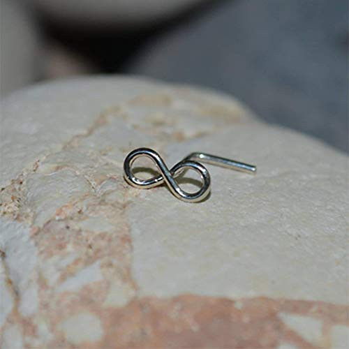 Infinity Nose Stud Earring - Silver Nose Hoop - Tragus Stud Earring - Silver Nose Ring 20g - Cartilage Hoop - Helix Stud