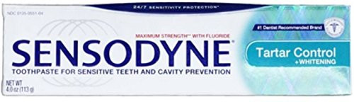 Sensodyne Maximum Strength with Flouride Toothpaste for Sensitive Teeth  and  Cavity Prevention 4 oz -Pack of 2-