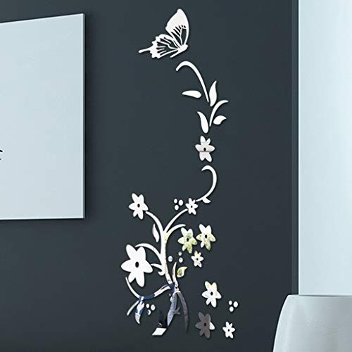 Euone_Home 3D DIY Flower Butterfly Shape Acrylic Wall Sticker Modern Stickers Decoration Home Decor for Easter and Eid