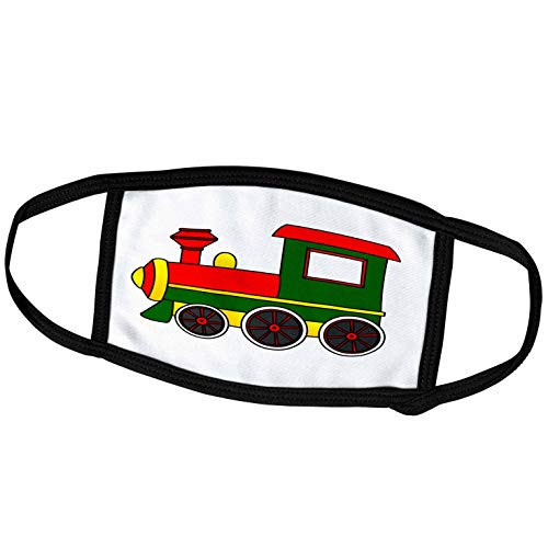 3dRose Cute Train Red Green Yellow - Face Covers -fc_25418_1-
