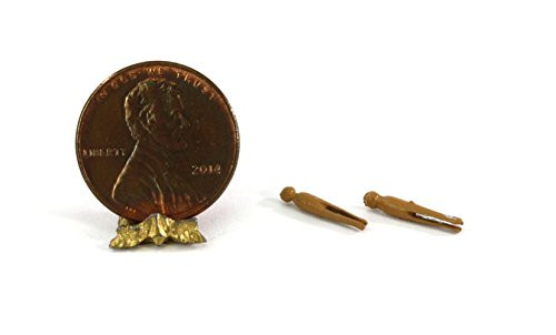 Dollhouse Miniature 112 Set of 2 Old Fashioned Clothes Pins by Island Crafts  and  Miniatures