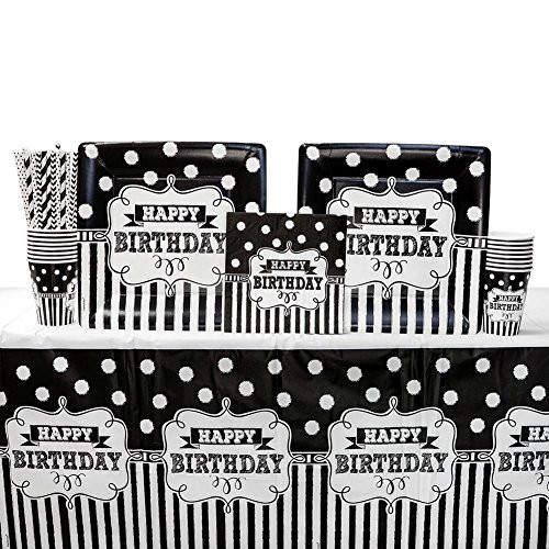 Cedar Crate Market Chalkboard Birthday Party Supplies Pack for 16 Guests: Straws, Dinner Plates, Luncheon Napkins, Table Cover, and Cups Cedar Crate Market Chalkboard Birthday Party Supplies Pack for 16 Guests: Straws, Dinner Plates, Luncheon Napkins, Table Cover, and Cups