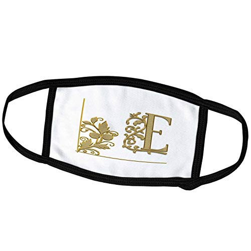 3dRose Elegant Yellow Floral Ornament Monogram. Nice Initial E - Face Covers -fc_300003_2- 3dRose Elegant Yellow Floral Ornament Monogram. Nice Initial E - Face Covers -fc_300003_2-