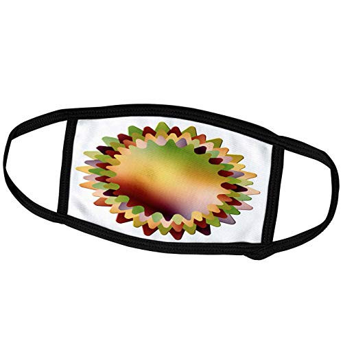 3dRose Image of Spikes of Red Green Yellow in Art Deco Artwork - Face Covers -fc_313438_3-