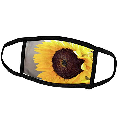 3dRose Autumn Yellow Sunflower- Macro Photography- Flowers - Face Covers -fc_38022_3-