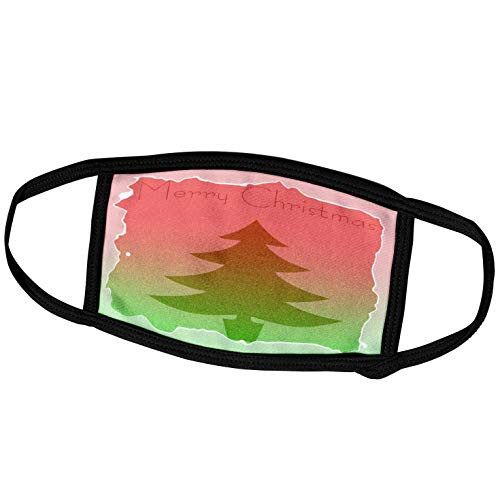 3dRose Jagged Frame Red and Green Speckled Christmas Tree- Holiday. - Face Covers -fc_37990_3-