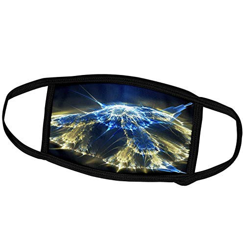 3dRose Modern Abstract Fractal Mystic Mountain in Yellow and Blue - Face Covers -fc_201033_1-