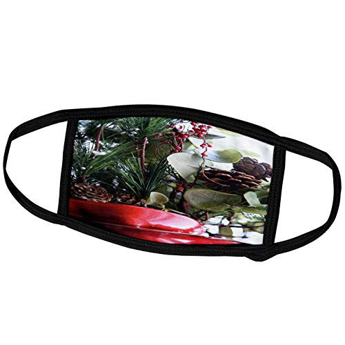 3dRose Holiday Flower Arrangement Christmas Greens - Face Covers -fc_295980_2-