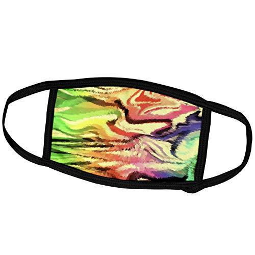 3dRose Image of Abstract Lime Purple and Yellow Painting - Face Covers -fc_300662_3-