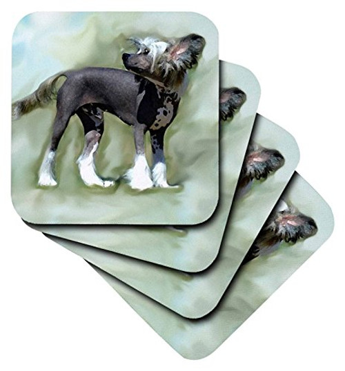 3dRose Chinese Crested - Ceramic Tile Coasters, Set of 4 (cst_4254_3) 3dRose Chinese Crested - Ceramic Tile Coasters, Set of 4 (cst_4254_3)