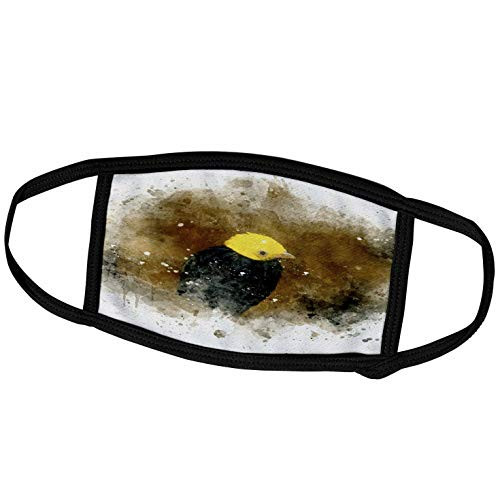 3dRose Image of Watercolor Yellow Finch Bird Art - Face Covers -fc_318679_2-