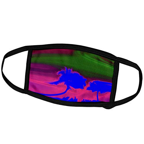 3dRose Image of Tropic Landscape in Blue Red and Green Abstract - Face Covers -fc_303010_2-