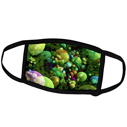 3dRose Image of Bright Green Aqua and Fuchsia Bubbles - Face Covers -fc_279919_3-