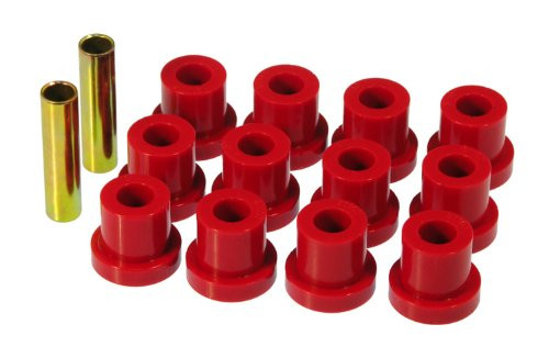 Prothane 7-1023 Red Rear Spring Eye and Shackle Bushing Kit