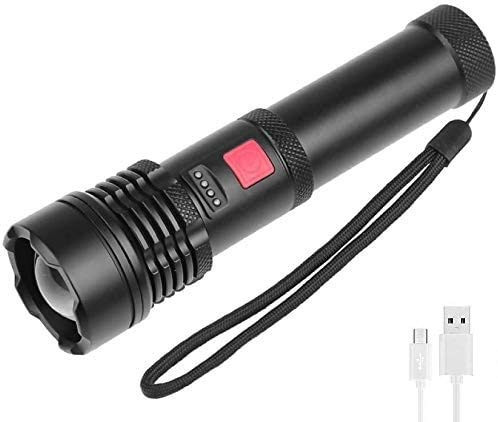 LED Flashlights XHP50.2 USB Rechargeable Flashlights High lumen 5000 lumens LED Handheld Torch Light with zoomable build-in battery waterproof portable for camping kids emergency