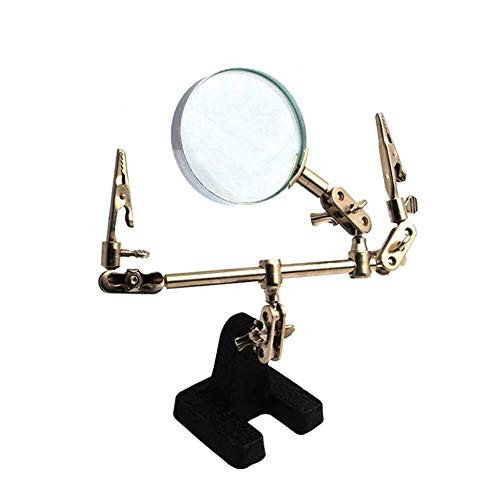 Creative craft magnifying glass Helping Hands Magnifier Station - 2.5x Hands Free Magnifying Glass Stand With Clamp And Alligator Clips - For Soldering Assembly Repair Modeling Hobby And Crafts ma