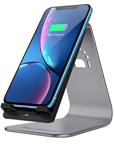 Bestand Fast Wireless Charger 2-Coil Charging Stand Holder for All Qi-Enabled Devices (Grey)