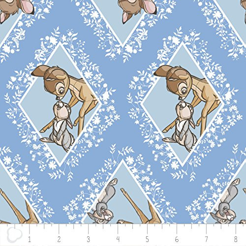 Disney Bambi Fabric Diamonds in Marina from 100 percent Cotton by The Yard
