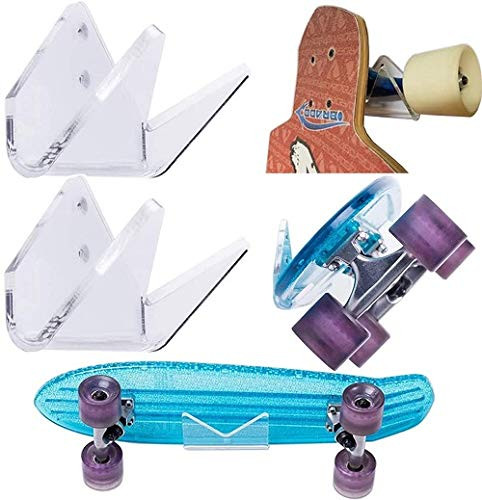WANLIAN Skateboard Wall Mount Display Rack Skateboard Wall Rack Display Rack Hanger Rack Skateboard Wall Mount Bracket Deck Rack -2pieces-