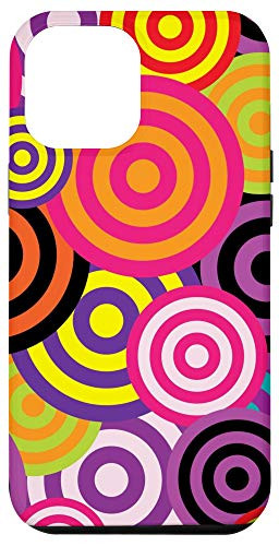 iPhone 12 Pro Max Abstract Art Circles Groovy Bright Colors Pattern Artist Case