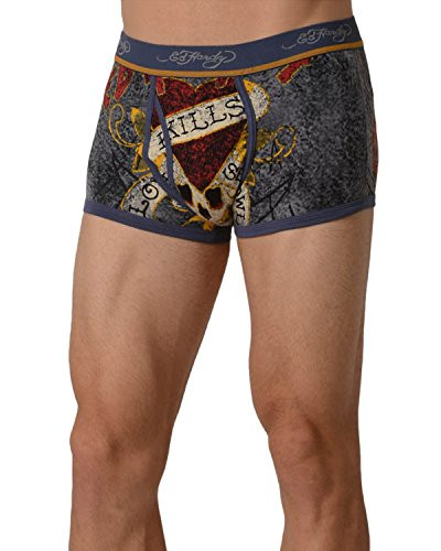 Ed Hardy Mens Premium Love Kills Slowly Trunk Blue Large
