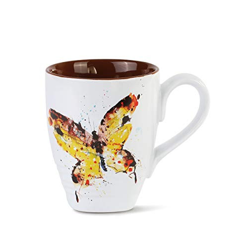 Dean Crouser Swallowtail Butterfly Watercolor Brown 16 ounce Glossy Ceramic Stoneware Mug