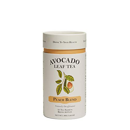 Avocado Leaf Tea - Peach Tea - Decaffeinated Herbal Tea - Cold Brew or Hot Tea - 100 percent All Natural Healthy Tea and Immune Boosting Antioxidant Wellness Tea - 15 Tea Bags 30 Servings