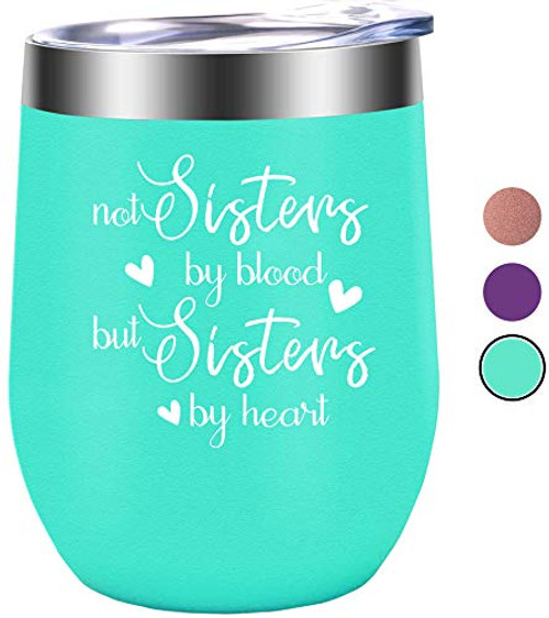 Not Sisters By Blood But Sisters By Heart Best Friend Birthday Gifts for Women Soul Sister Gifts Friendship Gifts Sister Birthday Gifts from Sister Sister Gifts for Women Coworkers -Mint Green-
