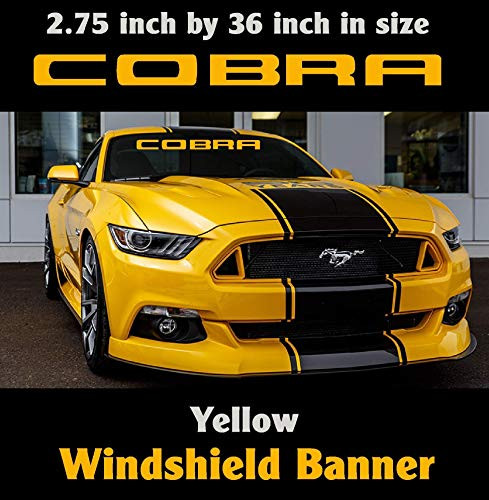 Yellow Ford Cobra Windshield Banner / Decal / Sticker / Emblem Mustang / Boss / GT / Saleen