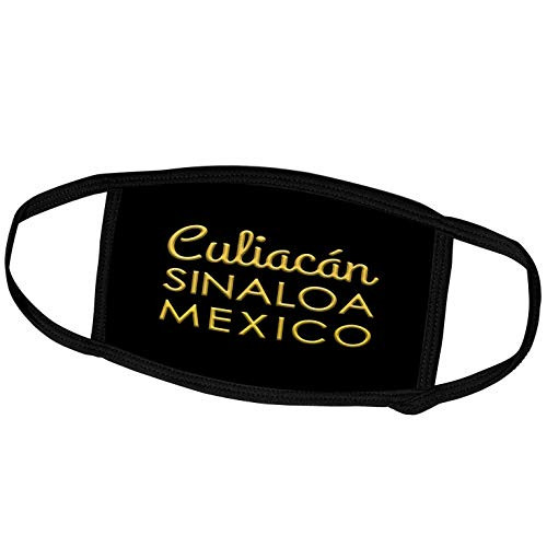 3dRose Culiacan Sinaloa Mexico. Yellow Text on Black Amulet Charm. - Face Covers -fc_322836_1-