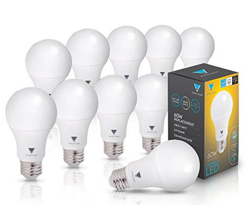 Triangle Bulbs 10-pack 9 Watt (60 Watt Equivalent) A19 Dimmable LED Light Bulbs, Soft White
