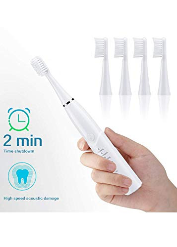 Oneone Whitening Electric Toothbrush - Electric Travel Toothbrush 8 Replacement Brush Heads Portable USB Rechargeable Teeth Whitening Toothbrushes for Adults and Teens Oral Care -White-