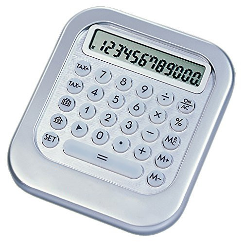 Metal Calculator 12 Digit Display Currency Converter and Tax Function - Calculator Gift Idea Best Executive Gift Business Gift or Promotional Product Idea.