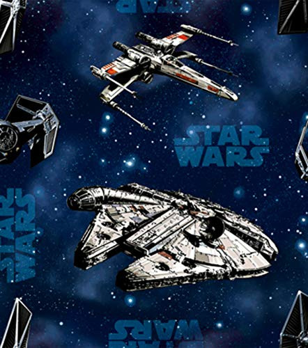 Fat Quarter 1/4 Yard - Star Wars Millennium X Wing Fighter Sewing Fabric 100 percent Cotton -18 inch x 21 inch-