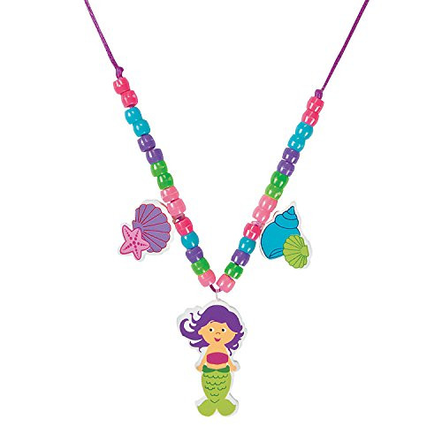 Mermaid Beaded Necklace Craft Kit -12 - Crafts for Kids and Fun Home Activities