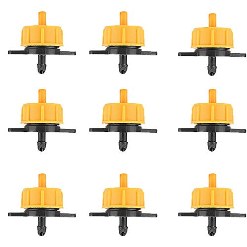 LXcom 50 Pack 2 GPH Drip Emitters Pressure Compensating Irrigation Drippers 8L/H Irrigation Emitter Sprinkler Drippers Connect 4mm/7mm Hose for Home Gardening Vegetables -Yellow- LXcom 50 Pack 2 GPH Drip Emitters Pressure Compensating Irrigation Drippers 8L/H Irrigation Emitter Sprinkler Drippers Connect 4mm/7mm Hose for Home Gardening Vegetables -Yellow-